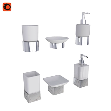 Fixsen Kvadro Bathroom Accessories 3D model image 1 