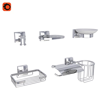 Fixsen Kvadro Bathroom Accessories 3D model image 1 