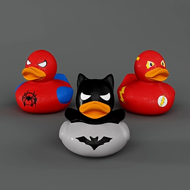 Title: Superhero Rubber Duckies - Comic Book Heroes Pack 3D model image 1 