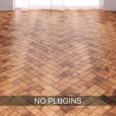 Title: Brown Oak Parquet Floor Tiles 3D model image 1 