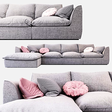 MABAY Vosart Modular Sofa with Sleeper and Multiple Upholstery Options 3D model image 1 