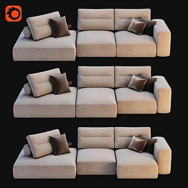 Saba Italia My Taos Modular Sofa 3D model image 1 