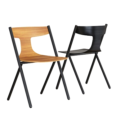 Sleek Plywood Stackable Chair 3D model image 1 
