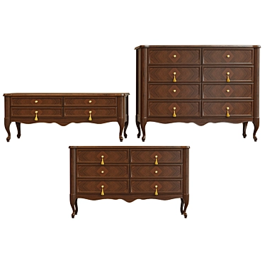 Solid Wood Chest of Drawers 3D model image 1 