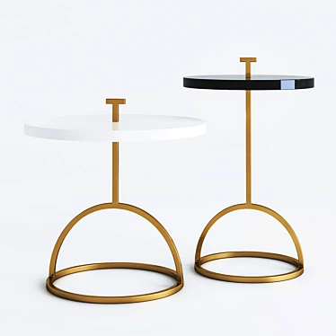 Brass Leg Round Tables 3D model image 1 