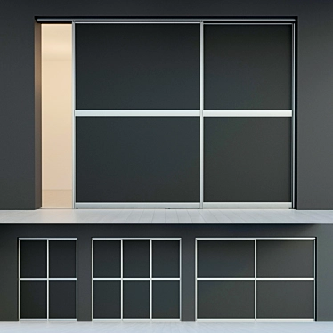 Minimalist Sliding Door Wardrobe 3D model image 1 