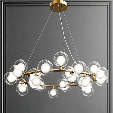 Elegant Glass Ball Chandelier 3D model image 1 