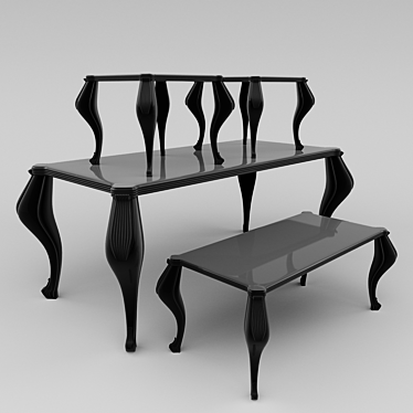 Modern Table Set 3D model image 1 