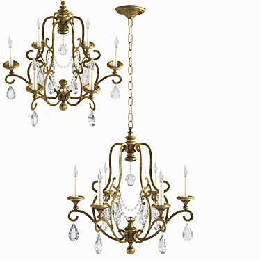 Elegant Piedmont Chandelier: Chapman Visual Comfort 3D model image 1 