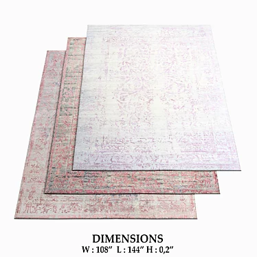 Immersive Aquarel Purple Rugs: Vibrant and Luxurious 3D model image 1 