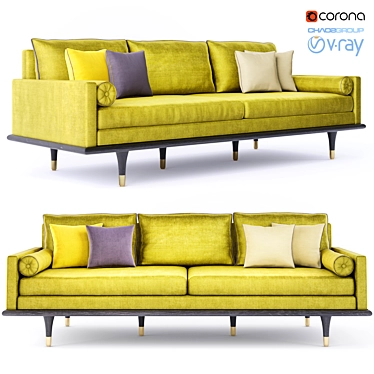 Elegant Vientiane Sofa 3D model image 1 