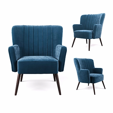 Elegant Velvet Armchair 3D model image 1 