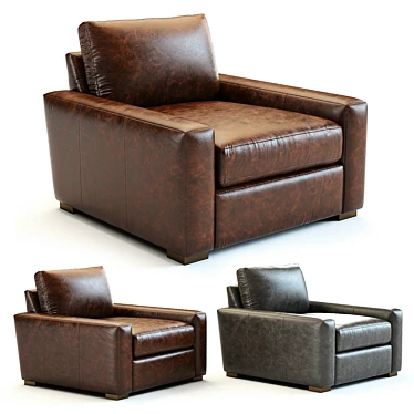 Maxwell Leather Armchair: Detailed 3D Model, 2 Colours 3D model image 1 