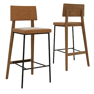 Oakland Modern Barstool 3D model image 1 