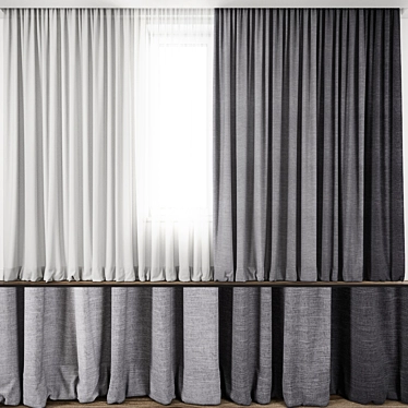 Exquisite Detailed Curtain Model 3D model image 1 