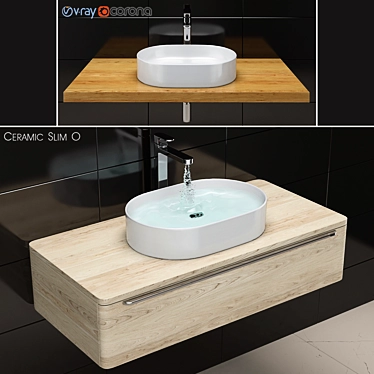RAVAK Ceramic Slim O Wash Basin 3D model image 1 