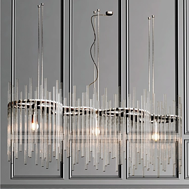 Exquisite Glass Chandelier: DIADEMA 3D model image 1 