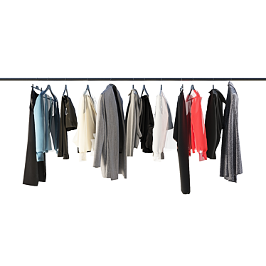 Versatile Hanger Set for Wardrobes 3D model image 1 