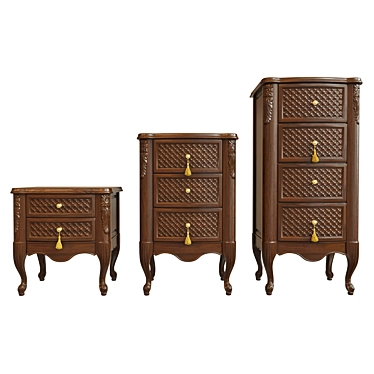 Solid Wood Chest Drawers 3D model image 1 