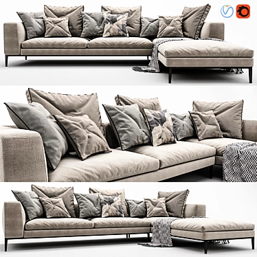 Sleek Michel Sofa: Modern Luxury 3D model image 1 