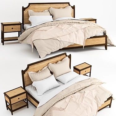 Luxury Atherton Bed Set 3D model image 1 