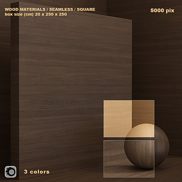 Seamless Wood Veneer Box Set 3D model image 1 