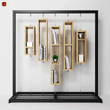 Frame Bookcase: Stylish and Functional 3D model image 1 