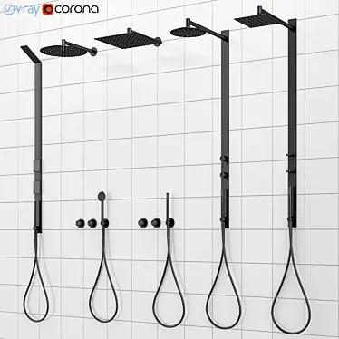 CEA Shower Systems & Faucets Set 3D model image 1 