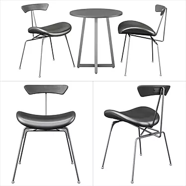 Title: Elegant Café Chair Set 3D model image 1 