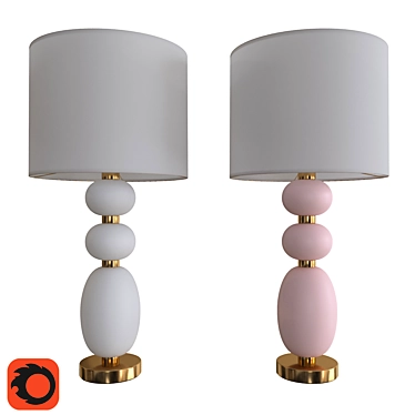 Frosted Glass & Brass Lilah Lamp 3D model image 1 