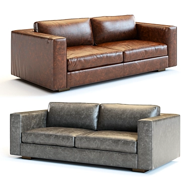 Elegant Maddox Leather Sofa: High-Detailed 3D Model 3D model image 1 