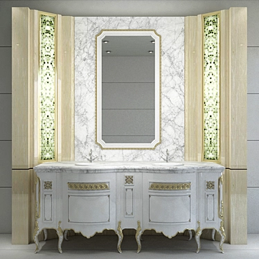 Elegant JC Classic Bathroom Set 3D model image 1 