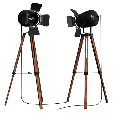 2019 SIMIG Loft Wooden Tripod Stand Lamp 3D model image 1 