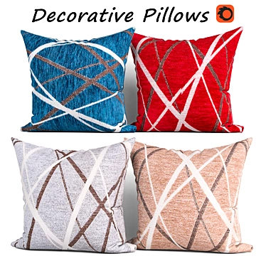 Luxurious Pillow Set - Set of 4 Decorative Pillows 3D model image 1 