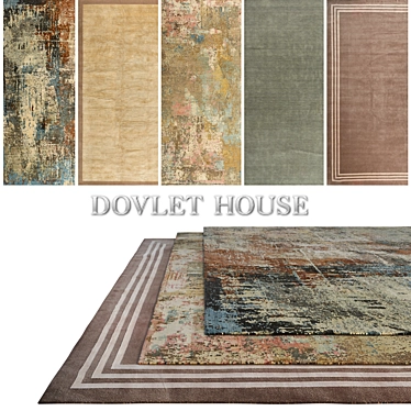 DOVLET HOUSE Carpets - Set of 5 (Part 353) 3D model image 1 