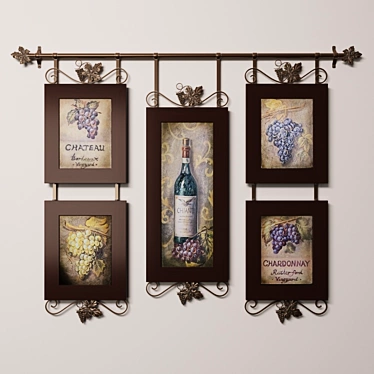 Title: Elegant Wine Wall Art 3D model image 1 