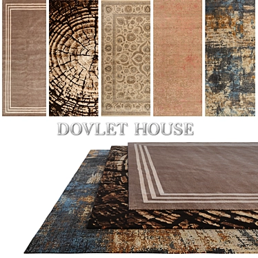 DOVLET HOUSE Carpets - Set of 5 Pieces (Part 358) 3D model image 1 