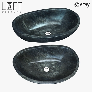 Elevated River Stone Sink 3D model image 1 