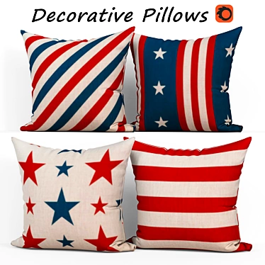 Vintage Floral Decorative Pillows Set 3D model image 1 