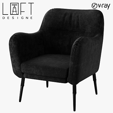 LoftDesign Armchair 1668 Model - Stylish and Comfortable 3D model image 1 