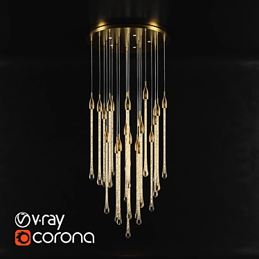 Murano Allure: Handmade Venetian Chandelier 3D model image 1 