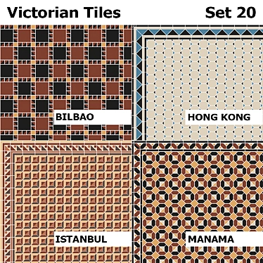 Elegant Victorian Tiles Set 20 3D model image 1 