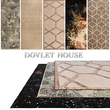 Title: DOVLET HOUSE Carpets - 5-Piece Set (Part 360) 3D model image 1 