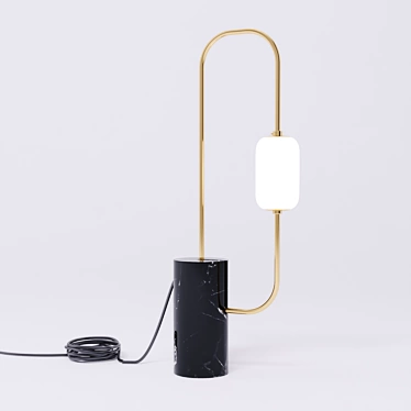 Sleek Marble & Brass Table Lamp 3D model image 1 