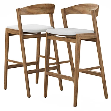 Modern Fabric Barstool: RH Anders 3D model image 1 