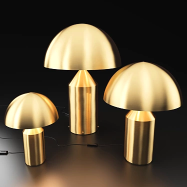 Elegant Metal Atollo Table Lamp 3D model image 1 
