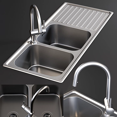 Sleek Alba Sink Mixer | Smeg 3D model image 1 