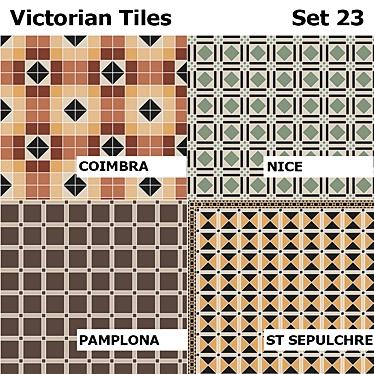 Topcer Victorian Tiles Set 23 - Authentic and Versatile 3D model image 1 