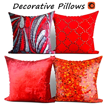 Beautifully Designed Decorative Pillow Set 3D model image 1 