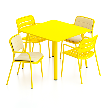 Kettal Village Outdoor Table Set 3D model image 1 